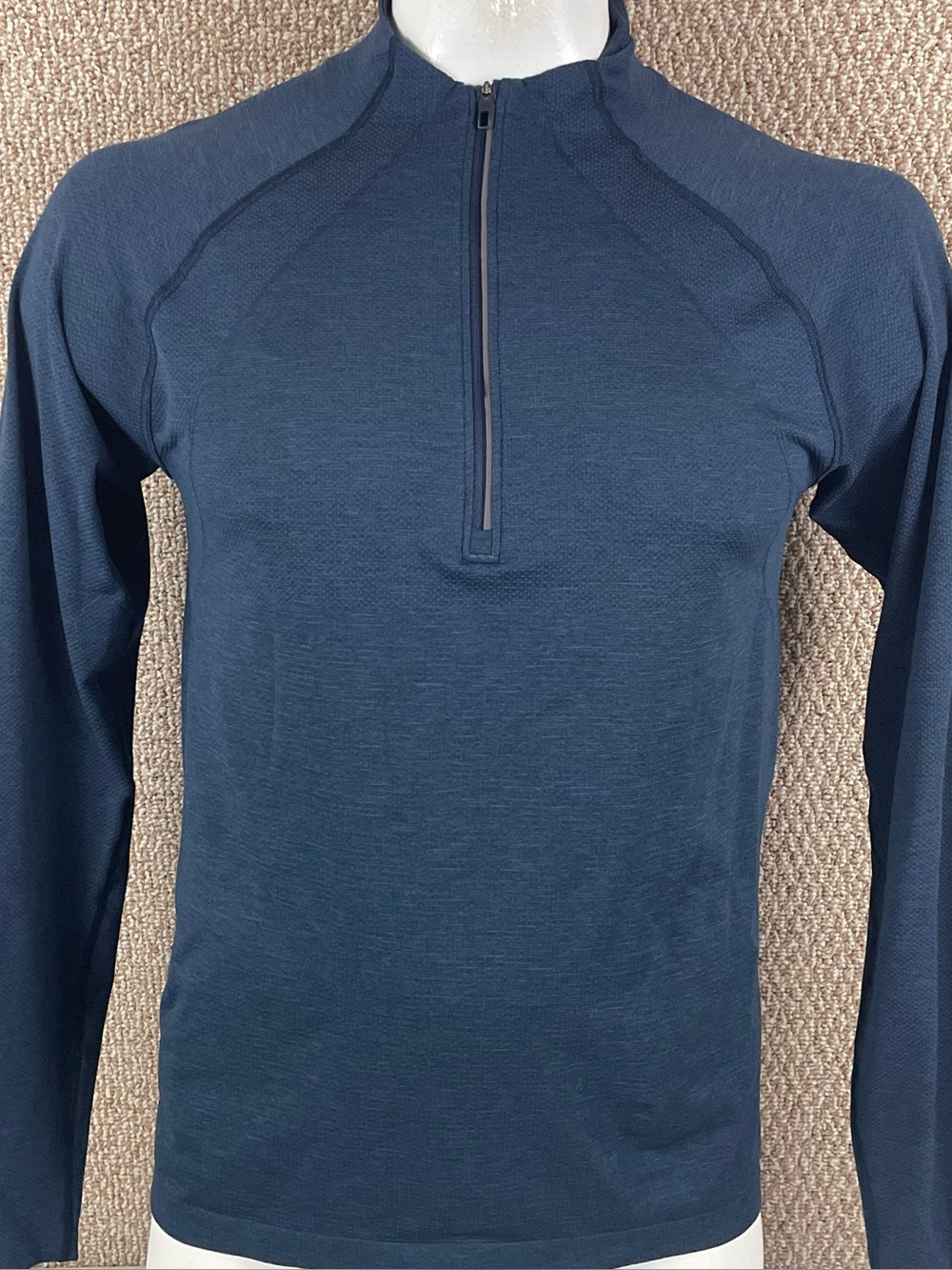 Lululemon Metal Vent Tech Men's Large Blue 1/4 Zip Performance Pullover F365